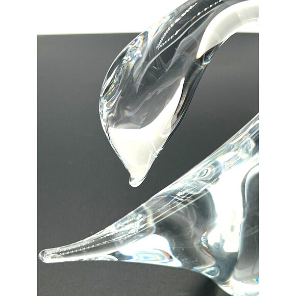 Marcolin Swedish Crystal Swan Art Glass Signed Hand Blown Murano Styled Glass - Picture 16 of 16